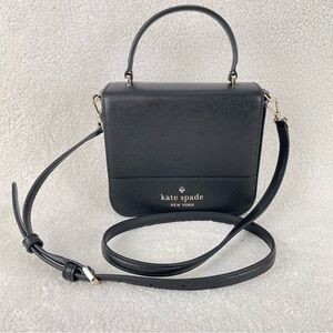 Kate Spade black top handle bag with removable crossbody strap